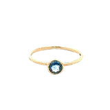 Round Blue Sapphire Bezel Ring