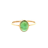 Oval Green Tourmaline Bezel Ring