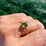 Oval Green Tourmaline Bezel Ring