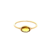 Oval Yellow Sapphire Bezel Ring