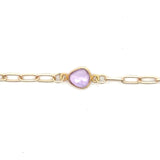 Tiny Organic Channel Set Pink Sapphire Connector