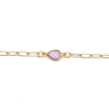 Tiny Organic Channel Set Pink Sapphire Connector