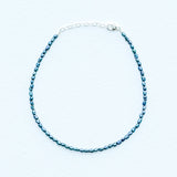 Tiny Teal Rice Shaped Pearl Bracelet