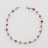 Brown Garnet Chain Bracelet