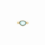 Medium Organic Channel Set Natural Blue Zircon Connector