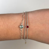 Tiny Round Channel Set Emerald Connector