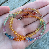 Claspless Rainbow Sapphire Briolette Strand