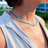 Tiny Round Dark Teal Apatite Strand
