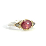 Pink Sapphire and Diamond Ring