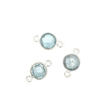 Small Round Channel Set Sky Blue Topaz Connector