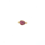 Small Organic Channel Set Pink Tourmaline Connector