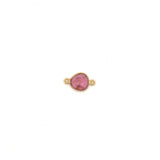 Small Organic Channel Set Pink Tourmaline Connector