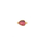 Medium Organic Channel Set Pink Tourmaline Connector