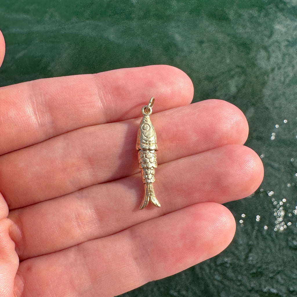 Vintage Articulated Fish Charm The Golden Cleat