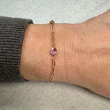 Tiny Organic Channel Set Pink Sapphire Connector
