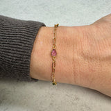 Tiny Organic Channel Set Pink Sapphire Connector