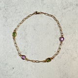 Tiny Organic Channel Set Pink Sapphire Connector