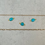 Small Organic Channel Set Turquoise Connector