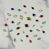 Large Organic Channel Set Green Tourmaline Connector