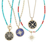Lapis and Diamond Starburst Compass