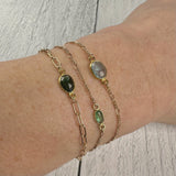 Medium Organic Channel Set Natural Blue Zircon Connector