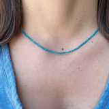 Tiny Round Dark Teal Apatite Strand