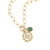 Diamond Compass Rose Charm with Circle