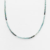 Tiny Round Ombre Blue Green Tourmaline Strand