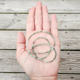 Tiny Round Light Green Ombre Emerald Strand