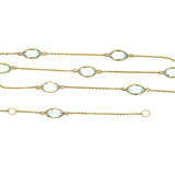 Marquis Aquamarine Channel Set Station Necklace