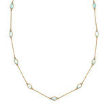 Marquis Aquamarine Channel Set Station Necklace