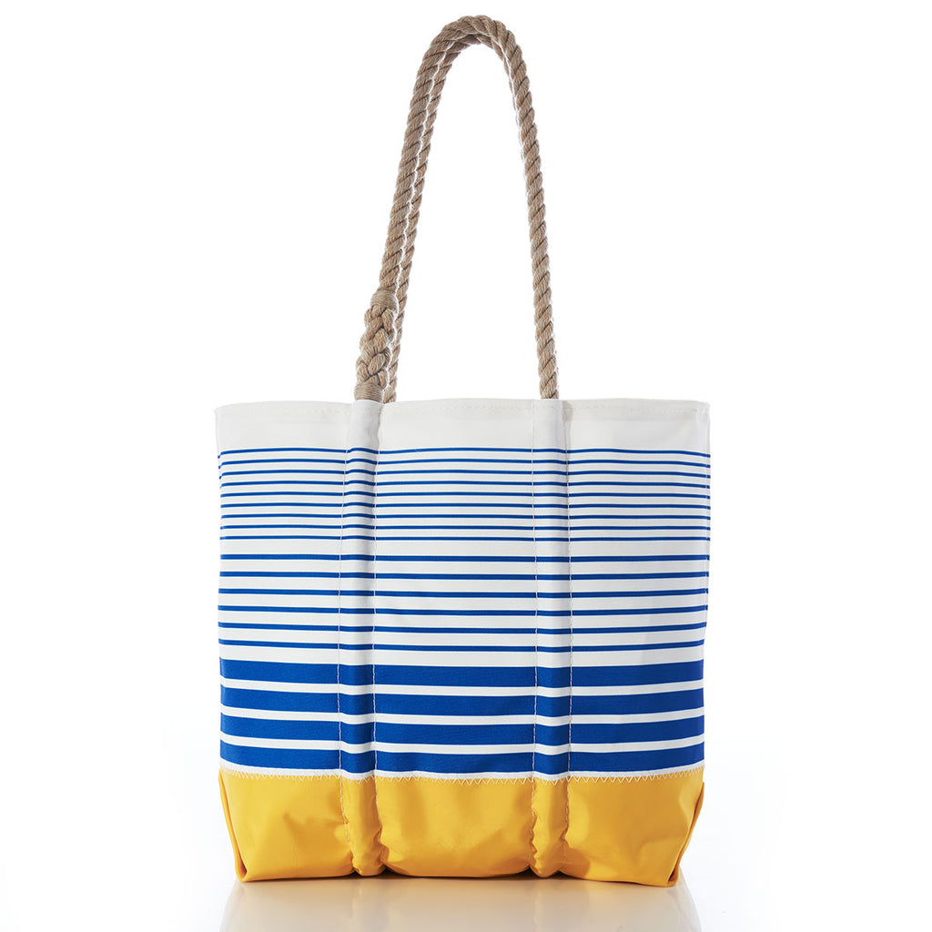 Medium Blue Stripe Tote – The Golden Cleat