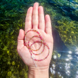 Tiny Round Multicolor Pink Tourmaline Strand