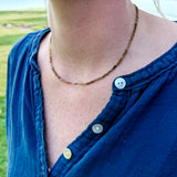 Tiny Round Ombre Earthy Green Tourmaline Strand