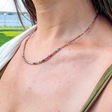 Tiny Round Ombre Multicolor Tourmaline Strand