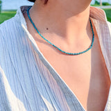 Tiny Round Ombre Dark Teal Apatite Strand