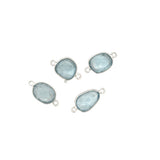Organic Shape Channel Set Sky Blue Topaz Connector
