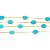 Oval Turquoise Channel Set Station Necklace
