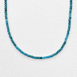 Tiny Round Ombre Dark Teal Apatite Strand