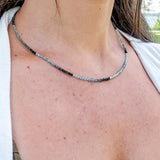 Tiny Round Ombre Blue Green Tourmaline Strand