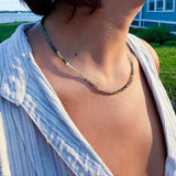 Tiny Round Ombre Moss Aquamarine Strand