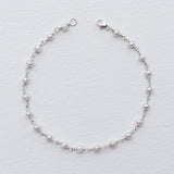 Small Round White Pearl Chain Bracelet