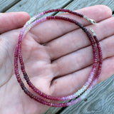 Claspless Small Ombre Pink Sapphire Strand