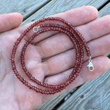 Claspless Small Pink Garnet Strand
