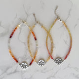 Small Citrine Bracelet with Taíno Sun (Sol) Charm