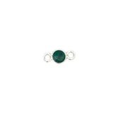 Tiny Round Channel Set Emerald Connector