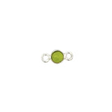 Tiny Round Channel Set Peridot Connector