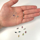 Tiny Round Channel Set Emerald Connector