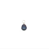 Large Gray Oval Pearl Charm