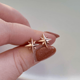 Medium Compass Rose Stud Earrings